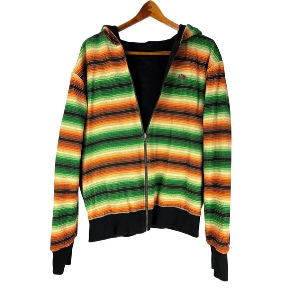 VTG Circa Hecho de Sangre Reversible Hooded  Skater Surfer Zip Jacket Men's XL - Picture 3 of 15